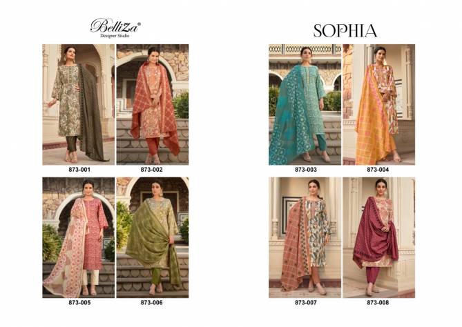 Sophia By Belliza 873-001 To 008 Printed Dress Material wholesale online